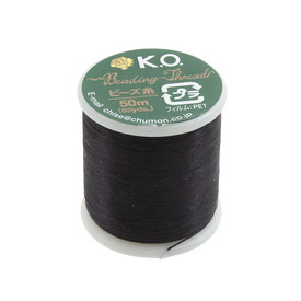 1001-1001 - Nylon Beading Thread K.O. 0.008'' / 0.203mm Black 50m Spool Japan 1001-1001,Nylon,Beading,Thread,K.O.,0.008'' / 0.203mm,Black,50m Spool,Japan,montreal, quebec, canada, beads, wholesale
