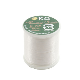 1001-1003 - Nylon Beading Thread K.O. 0.008'' / 0.203mm Ivory 50m Spool Japan 1001-1003,Nylon,Beading,Thread,K.O.,0.008'' / 0.203mm,Ivory,50m Spool,Japan,montreal, quebec, canada, beads, wholesale