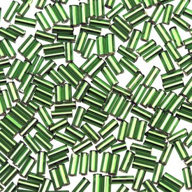 M-1002-27B - Bead Seed Bead Bugle #2 Dark Green Silver Lined 500gr M-1002-27B,Bead,Seed Bead,Glass,#2,Cylinder,Bugle,Green,Green,Dark,Silver Lined,China,500gr,montreal, quebec, canada, beads, wholesale