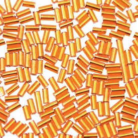 *M-1002-29 - B37  -  BUGLES SILVER LINED LT. ORANGE #2 *M-1002-29,Beads,Bead,Seed Bead,Glass,#2,Cylinder,Bugle,Orange,Orange,Light,Silver Lined,China,500gr,montreal, quebec, canada, beads, wholesale