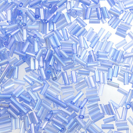 *A-1002-A01 - Glass Bead Seed Bead Bugle #2 Light Sapphire AB 1 Box (app. 80 gr.) *A-1002-A01,Weaving,Seed beads,Chinese,Bead,Seed Bead,Glass,Glass,#2,Cylinder,Bugle,Sapphire,Light,AB,China,montreal, quebec, canada, beads, wholesale