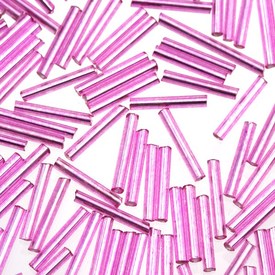 M-1005-1105 - Seed Bead Bugle #5 Pink Silver Lined 500gr M-1005-1105,Bead,Seed Bead,Glass,#5,Cylinder,Bugle,Pink,Pink,Silver Lined,China,500gr,montreal, quebec, canada, beads, wholesale