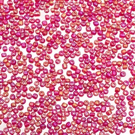 *A-1060-165 - Bead Seed Bead 6/0 Rainbow Dark Pink Transparent 1 Box (app. 110 gr.) *A-1060-165,montreal, quebec, canada, beads, wholesale