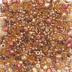 1099-0000-03 - Bille de Verre Perle de Rocaille Forme Assortie Dimension Assortie Assortiment Cuivré 1 Boîte (app. 100 gr.) 1099-0000-03,montreal, quebec, canada, beads, wholesale
