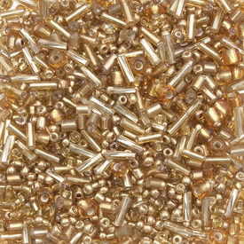 *1099-0000-11 - Glass Bead Seed Bead Assorted Shapes Assorted Size Gold Mix 1 Box (app. 100 gr.) *1099-0000-11,montreal, quebec, canada, beads, wholesale