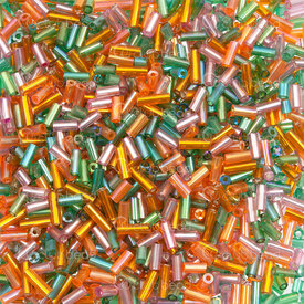1099-0003 - Seed Bead Bugle Assorted Size-Color Satin Candy MIX 1bag (approx.100gr) 1099-0003,montreal, quebec, canada, beads, wholesale