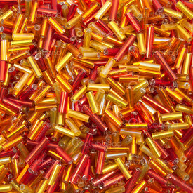 1099-0005 - Seed Bead Bugle Assorted Size-Color Satin Fire MIX 1bag (approx.100gr) 1099-0005,Beads,Seed beads,Assorted mixes,montreal, quebec, canada, beads, wholesale
