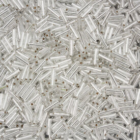 1101-6200-01 - Bille de Verre Perle de Rocaille Tubulaire #2 6mm Miyuki Cristal Centre Argent 25g Japon BGL2-9061 1101-6200-01,Tissage,Perles de rocaille,Tubes,montreal, quebec, canada, beads, wholesale