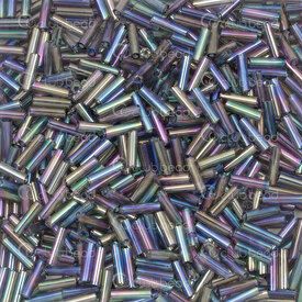 1101-6201-05 - Glass Seed Bead Bugle #2 6mm Green-Purple Iris 90gr Bag 1101-6201-05,Weaving,Seed beads,Bugles,montreal, quebec, canada, beads, wholesale