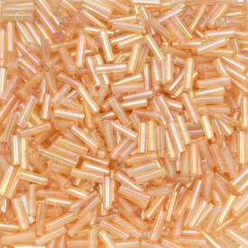 1101-6201-09 - Glass Seed Bead Bugle #2 6mm Gold Champagne AB 90gr Bag 1101-6201-09,Beads,Seed beads,gold,montreal, quebec, canada, beads, wholesale