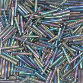 1101-6501-05 - Bille de Verre Perle de Rocaille Tubulaire #5 12mm Vert-Mauve Irise Sac 90g 1101-6501-05,Rocaille Tubulaire,montreal, quebec, canada, beads, wholesale