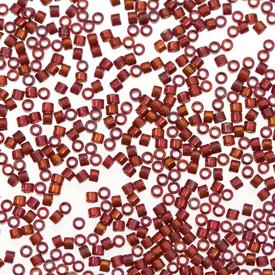 *1101-7529 - Delica Perle de Rocaille 11/0 Miyuki Rouge Transparent Lustré Or 10g Japon DB105 *1101-7529,Delica,Perle de Rocaille,Verre,Verre,11/0,Cylindre,Rouge,Rouge,Transparent,Gold Lustered,Japon,Miyuki,10g,DB105,montreal, quebec, canada, beads, wholesale