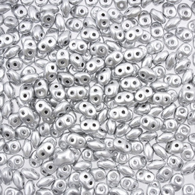 1101-7850-05 - Glass Bead Seed Bead Superduo 2.5X5MM Aluminum 2 Holes App. 22gr Preciosa Czech Republic DU0500030-01700-TB 1101-7850-05,Beads,Seed beads,2.5X5MM,Bead,Seed Bead,Glass,Glass,2.5X5MM,Superduo,Grey,Aluminum,2 Holes,Czech Republic,Preciosa,montreal, quebec, canada, beads, wholesale