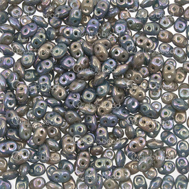 1101-7850-31 - Bille Perle de Rocaille Superduo Duets 2.5x5mm Ivoire/Nébuleuse Turquoise Opaque Lustré 2 Trous App. 24g République Tcheque DU0563132-15001 1101-7850-31,Tissage,Perles de rocaille,2 trous,Bille,Perle de Rocaille,Verre,Verre,2.5X5MM,Superduo,Duets,Ivory/Nebula Turquoise,Opaque,Luster,2 Trous,montreal, quebec, canada, beads, wholesale