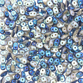 1101-7850-39 - Glass Bead Seed Bead Superduo Duets Preciosa 2.5x5mm Opaque Navy/Ivory Matt AB 2 Holes App. 24g Czech Republic DU0533413-28773-TB 1101-7850-39,Beads,Bead,Seed Bead,Glass,Glass,2.5X5MM,Superduo,Duets,Navy/Ivory,Opaque,Matt AB,2 Holes,Czech Republic,Preciosa,montreal, quebec, canada, beads, wholesale