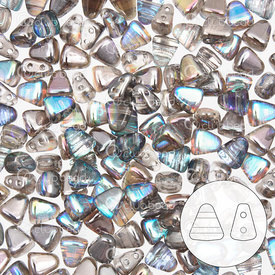1101-8000-01 - Glass Bead Seed Bead Nit-Bit 6x5mm Matubo Rainbow Graphite Crystal 2 Holes 23g Czech Republic NB6500030-98537-TB 1101-8000-01,Beads,Bead,Seed Bead,Glass,Glass,6X5MM,Triangle,Nit-Bit,Grey,Graphite,Rainbow,Crystal,2 Holes,Czech Republic,montreal, quebec, canada, beads, wholesale