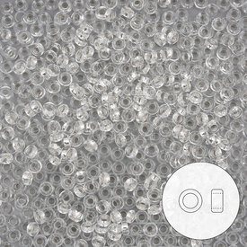 1101-8010-07 - Glass Bead Seed Bead "O" Shape 3x1.3mm Miyuki Crystal Silver Lined App. 8g Japan SPR3-1-TB 1101-8010-07,Weaving,Seed beads,Japanese,Bead,Seed Bead,Glass,Glass,3x1.3mm,Round,"O" Shape,Colorless,Crystal,Silver Lined,Japan,montreal, quebec, canada, beads, wholesale