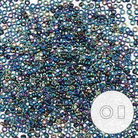 1101-8011-01 - Glass Bead Seed Bead "O" Shape 2.2x1mm Miyuki Metallic Iris Blue App. 8g Japan SPR2-455-TB 1101-8011-01,Bead,Seed Bead,Glass,Glass,2.2x1mm,Round,"O" Shape,Blue,Blue,Metallic Iris,Japan,Miyuki,App. 8g,SPR2-455-TB,montreal, quebec, canada, beads, wholesale
