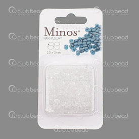 1101-8020-01 - Bille de Verre de Rocaille Minos 2.5X3mm Puca Crystal 10gr MNS253-00030-R République Tchèque 1101-8020-01,Billes,montreal, quebec, canada, beads, wholesale