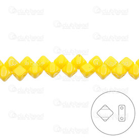 1101-8030-03 - Glass Bead Silky Square 5mm Lemon 2 Holes 2 String of 40 pcs SQ205-83120 Czech Republic 1101-8030-03,Weaving,Seed beads,Silky,montreal, quebec, canada, beads, wholesale