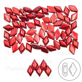 1101-8040-05 - Glass Bead Seed Bead Gem Duo 8x5mm Red Lipstick Metalust 2 Holes App. 8gR Matubo Czech Republic GD8523980-24209 1101-8040-05,Weaving,8X5MM,Bead,Seed Bead,Glass,Glass,8X5MM,Losange,Gem Duo,Red,Red Lipstick,Metalust,2 Holes,Czech Republic,montreal, quebec, canada, beads, wholesale