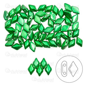 1101-8040-07 - Glass Bead Seed Bead Gem Duo 8x5mm Apple Green Metalust 2 Holes App. 8g Matubo Czech Republic GD8523980-24205 1101-8040-07,Beads,Glass,Bead,Seed Bead,Glass,Glass,8X5MM,Losange,Gem Duo,Green,Apple Green,Metalust,2 Holes,Czech Republic,montreal, quebec, canada, beads, wholesale