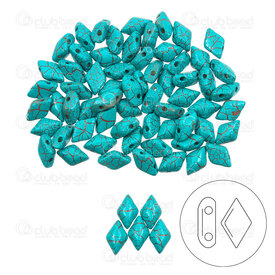 1101-8040-21 - Glass Bead Seed Bead Gem Duo 8x5mm Turquoise/Green/Brown Ionic 2 Holes App. 8g Matubo Czech Republic GD8502010-24614 1101-8040-21,Beads,Glass,App. 8g,Bead,Seed Bead,Glass,Glass,8X5MM,Losange,Gem Duo,Green,Turquoise/Green/Brown,Ionic,2 Holes,montreal, quebec, canada, beads, wholesale