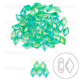 1101-8040-23 - Glass Bead Seed Bead Gem Duo 8x5mm Summer Rainbow Green 2 Holes App. 8g Matubo Czech Republic 1101-8040-23,Weaving,Seed beads,2 holes,montreal, quebec, canada, beads, wholesale