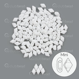 1101-8041-01 - Glass Bead Seed Bead Mini Gem Duo 6x4mm Chalk White 2 Holes 0.8mm App. 8g Matubo Czech Republic GD6403000 1101-8041-01,Beads,Seed beads,Czech,montreal, quebec, canada, beads, wholesale