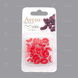 1101-8050-05 - Glass Bead Arcos 5X10mm Puca Opaque Coral Red 5gr ARC510-93200 Czech Republic 1101-8050-05,Weaving,Seed beads,montreal, quebec, canada, beads, wholesale