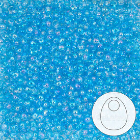 1101-8051-09 - Bille de Verre Perle de Rocaille Gouttelette 2.8mm Miyuki Bleu Ciel Irise 22g Japon 1101-8051-09,a,montreal, quebec, canada, beads, wholesale