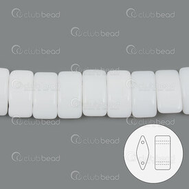 1101-8060-01 - Glass Bead Seed Bead Carrier 9x17mm White Luster 2 Holes 15pcs Czech Republic CRB91702010 1101-8060-01,Beads,Bead,Seed Bead,Glass,Glass,9x17MM,Round,Carrier,White,Luster,2 Holes,Czech Republic,15pcs,CRB91702010,montreal, quebec, canada, beads, wholesale