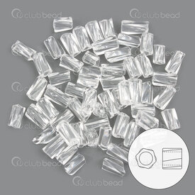 1101-8076-01 - Glass Twisted Hex Cut Delica Bead 6/0 Miyuki Crystal Transparent 20gr Japan 1101-8076-01,miyuki,montreal, quebec, canada, beads, wholesale