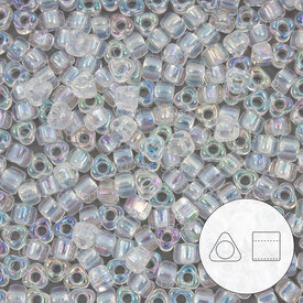 1101-8085-01 - Glass Triangle Seed Bead 5/0 Miyuki AB Crystal 20gr Japan 1101-8085-01,Weaving,Seed beads,Other shapes,montreal, quebec, canada, beads, wholesale