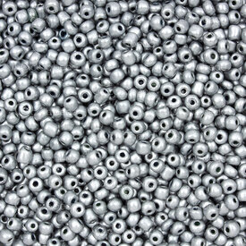 1101-9001-0305 - Bille de Verre Perle de Rocaille Rond 8/0 Argent Métallique 90g app. 2000pcs 1101-9001-0305,Billes,Perles de rocaille,Chinoises,Bille,Perle de Rocaille,Verre,Verre,8/0,Rond,Rond,Gris,Argent,Métallique,Chine,montreal, quebec, canada, beads, wholesale
