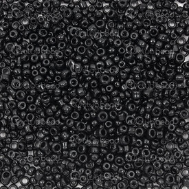 1101-9001-0317 - Glass Bead Seed Bead 8/0 (3mm) Opaque Black 90gr (approx. 2000pcs) 1 Bag 1101-9001-0317,SES,montreal, quebec, canada, beads, wholesale