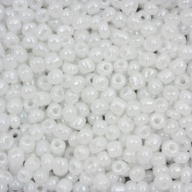 1101-9001-0401 - Glass Bead Seed Bead 4mm Pearl White AB 90gr (approx. 900pcs) 1 Bag 1101-9001-0401,GLASS PEARLS,montreal, quebec, canada, beads, wholesale