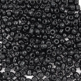 1101-9001-0417 - Glass Bead Seed Bead 6/0 (4mm) Opaque Black 90gr (approx. 900pcs) 1 Bag 1101-9001-0417,noir,montreal, quebec, canada, beads, wholesale