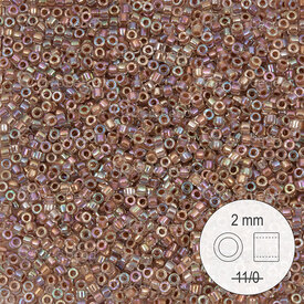1101-9007 - Glass Delica Seed Bead Stellaris 2mm Crystal AB Light Amethyst Lined Dyed 22gr 1101-9007,améthyste,montreal, quebec, canada, beads, wholesale