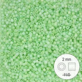 1101-9017 - Glass Delica Seed Bead Stellaris 2mm Matte Transparent Apple Green AB Dyed 22gr 1101-9017,tran,montreal, quebec, canada, beads, wholesale