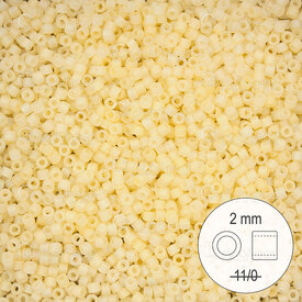 1101-9019 - Glass Delica Seed Bead Stellaris 2mm Matte Transparent Yellow AB Dyed 22gr 1101-9019,tran,montreal, quebec, canada, beads, wholesale