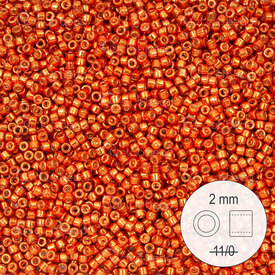 1101-9027 - Delica de Verre Perle de Rocaille 2mm Stellaris Orange Feu Metallique Teint 22gr 1101-9027,Tissage,Perles de rocaille,Delica Stellaris,montreal, quebec, canada, beads, wholesale