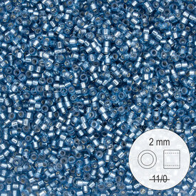 1101-9031 - Delica de Verre Perle de Rocaille 2mm Stellaris Bleu Nuit Centre Argente Teint 22gr 1101-9031,Billes,Perles de rocaille,Delica Stellaris,montreal, quebec, canada, beads, wholesale