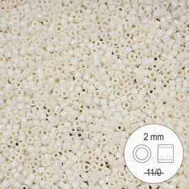 1101-9045 - Delica de Verre Perle de Rocaille 2mm Stellaris Creme Lustre Opaque AB Teint 22gr 1101-9045,Ab,montreal, quebec, canada, beads, wholesale