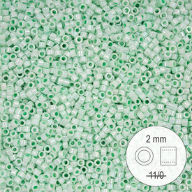 1101-9079 - Delica de Verre Perle de Rocaille 2mm Stellaris Vert Pale Opaque Lustre 22gr 1101-9079,Tissage,Perles de rocaille,montreal, quebec, canada, beads, wholesale