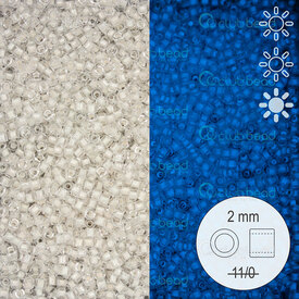 1101-9087 - Delica de Verre Perle de Rocaille 2mm Stellaris Luminous Blanc Casse (Lumiere Mauve) 22gr 1101-9087,Tissage,Perles de rocaille,Delica Stellaris,montreal, quebec, canada, beads, wholesale