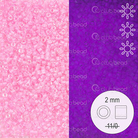 1101-9097 - Glass Delica Seed Bead Stellaris 2mm Luminous Pink 22gr 1101-9097,Stellaris Delica Seed beads luminous,montreal, quebec, canada, beads, wholesale