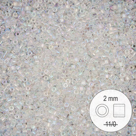 1101-9901 - Glass Delica Seed Bead Stellaris 2mm Transparent Crystal AB 22gr 1101-9901,stellaris crystal,montreal, quebec, canada, beads, wholesale
