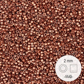 1101-9905 - Delica de Verre Perle de Rocaille 2mm Stellaris Cuivre Metallique 22gr 1101-9905,montreal, quebec, canada, beads, wholesale
