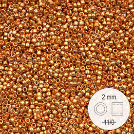 1101-9911 - Glass Delica Seed Bead Stellaris 2mm Metallic Dark Gold 22gr 1101-9911,montreal, quebec, canada, beads, wholesale